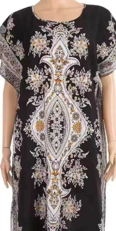 2025 Prekogranična europska i američka nova ženska printana suknja velike veličine, široka okrugla vratna haljina Missi za odmor na moru