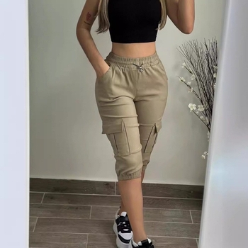 2025 Лятна ежедневна мода Европейски и американски популярни дамски ежедневни панталони с множество джобове, производител на къси панталони