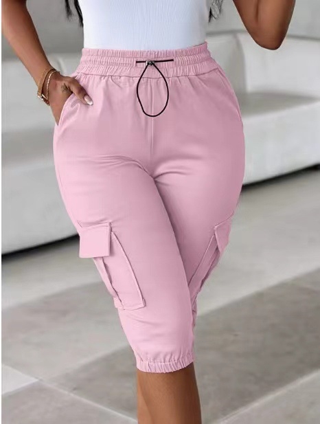 2025-ös nyári lezser divatos európai és amerikai népszerű női lezser nadrág, többzsebes, rövidített nadrág gyártó