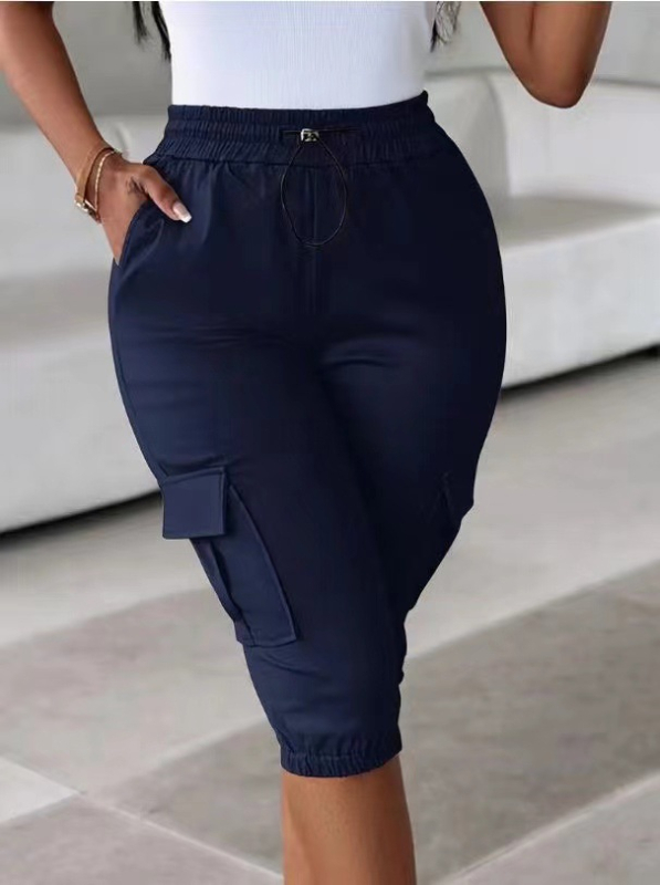 2025-ös nyári lezser divatos európai és amerikai népszerű női lezser nadrág, többzsebes, rövidített nadrág gyártó