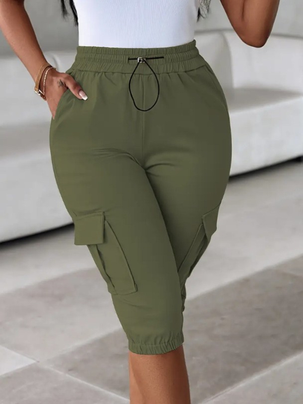 2025-ös nyári lezser divatos európai és amerikai népszerű női lezser nadrág, többzsebes, rövidített nadrág gyártó