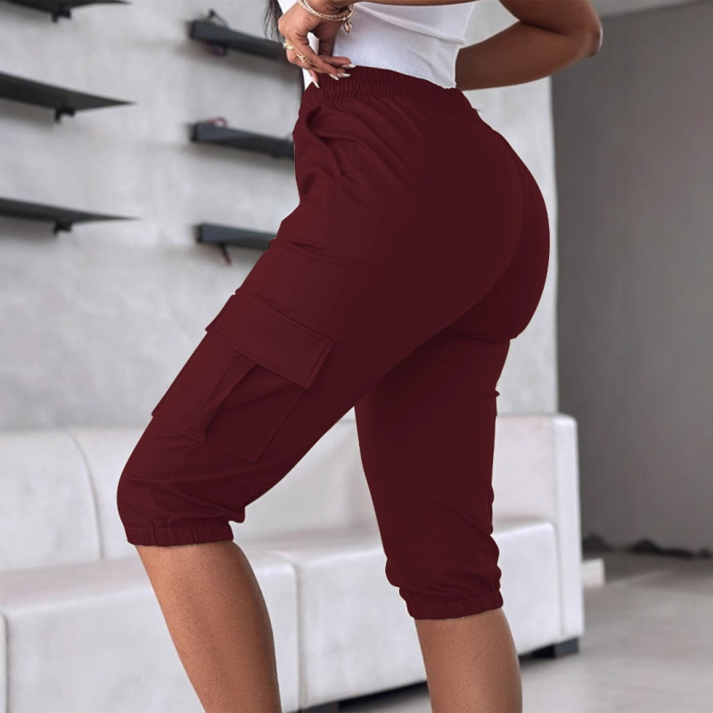 2025-ös nyári lezser divatos európai és amerikai népszerű női lezser nadrág, többzsebes, rövidített nadrág gyártó