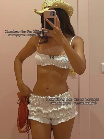 Uus ühevärviline Spice Girlsi ujumistrikoo, naistele mõeldud seksikas topp, kõrge vöökohaga plisseeritud bokserid