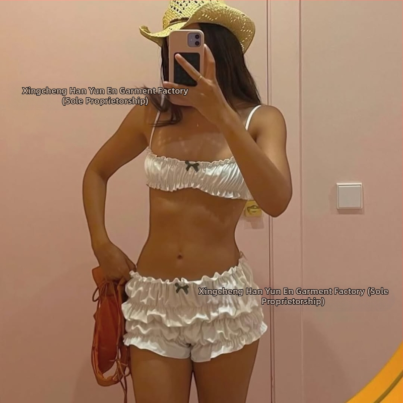 Uus ühevärviline Spice Girlsi ujumistrikoo, naistele mõeldud seksikas topp, kõrge vöökohaga plisseeritud bokserid