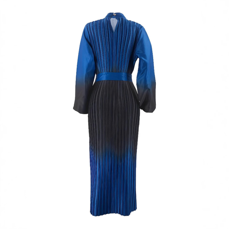 M2933 Határokon átnyúló Amazon Közel-Kelet Új Női Kontrasztos Színű Rakott Köntös Divat Laza Elegáns Ruha