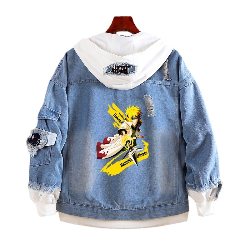 Naruto Anime farmer pulóver Naruto Kakashi Akatsuki szövet Sasuke Peripheral trendi farmerdzseki ruhák