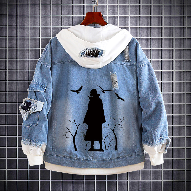 Naruto Anime farmer pulóver Naruto Kakashi Akatsuki szövet Sasuke Peripheral trendi farmerdzseki ruhák