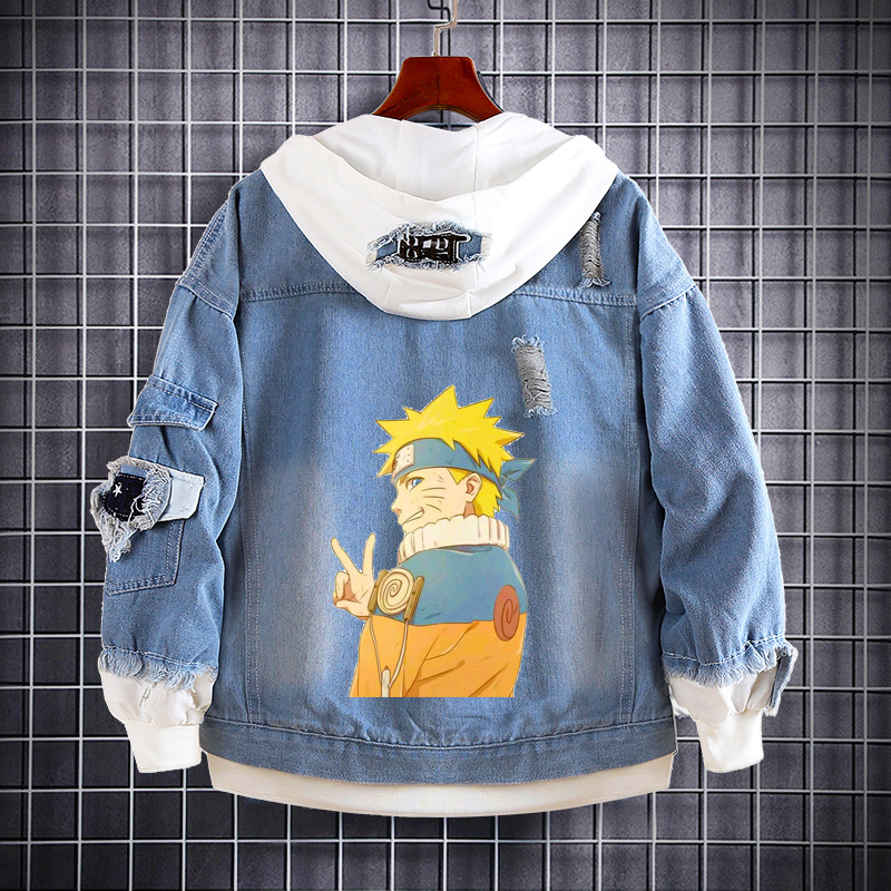 Naruto Anime farmer pulóver Naruto Kakashi Akatsuki szövet Sasuke Peripheral trendi farmerdzseki ruhák
