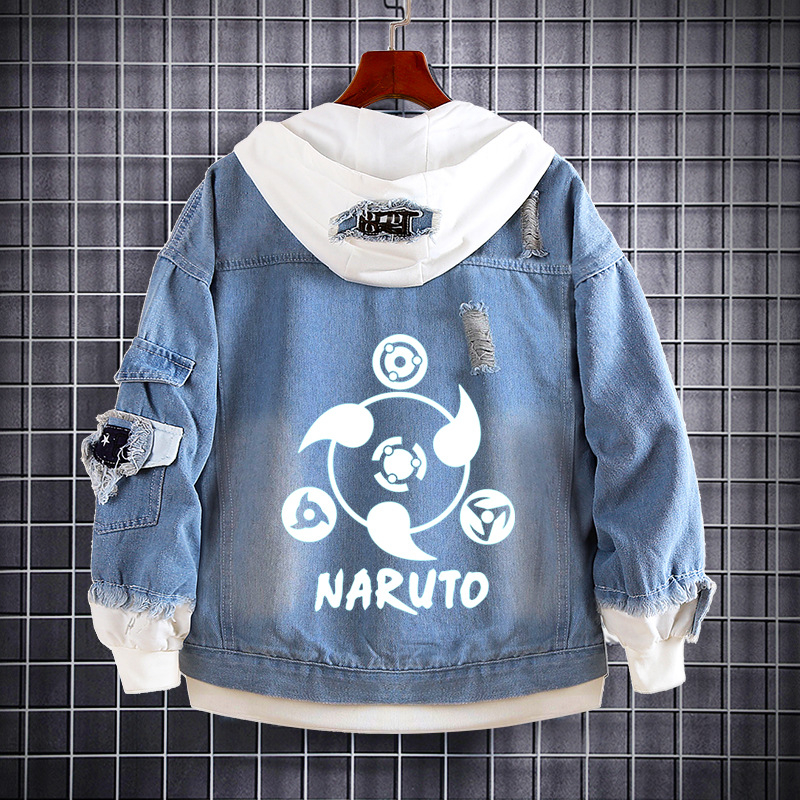 Naruto Anime farmer pulóver Naruto Kakashi Akatsuki szövet Sasuke Peripheral trendi farmerdzseki ruhák
