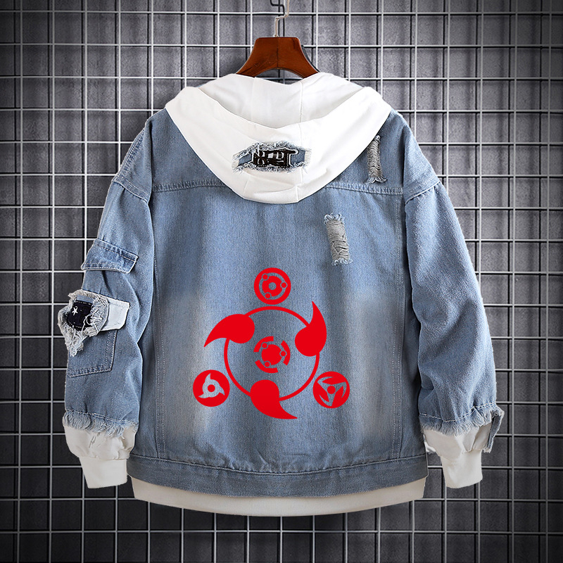 Naruto Anime farmer pulóver Naruto Kakashi Akatsuki szövet Sasuke Peripheral trendi farmerdzseki ruhák