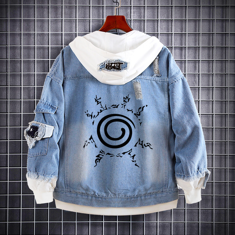 Naruto Anime farmer pulóver Naruto Kakashi Akatsuki szövet Sasuke Peripheral trendi farmerdzseki ruhák