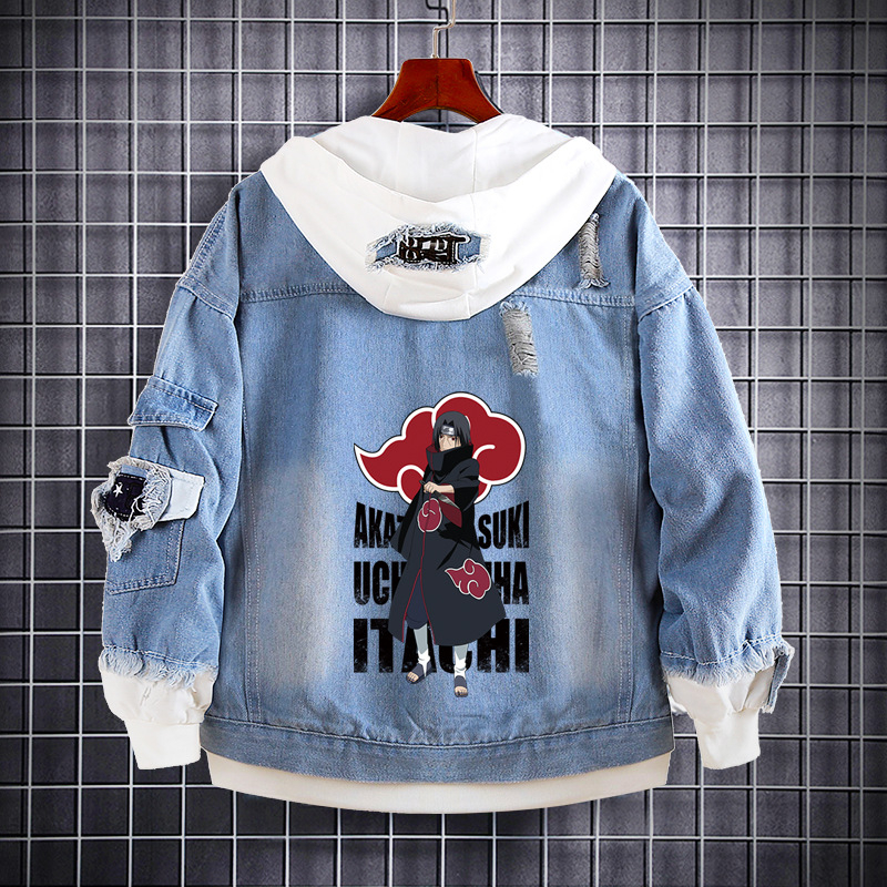 Naruto Anime farmer pulóver Naruto Kakashi Akatsuki szövet Sasuke Peripheral trendi farmerdzseki ruhák