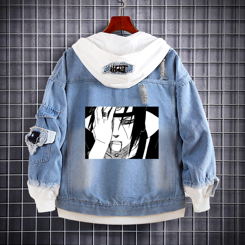 Naruto Anime farmer pulóver Naruto Kakashi Akatsuki szövet Sasuke Peripheral trendi farmerdzseki ruhák