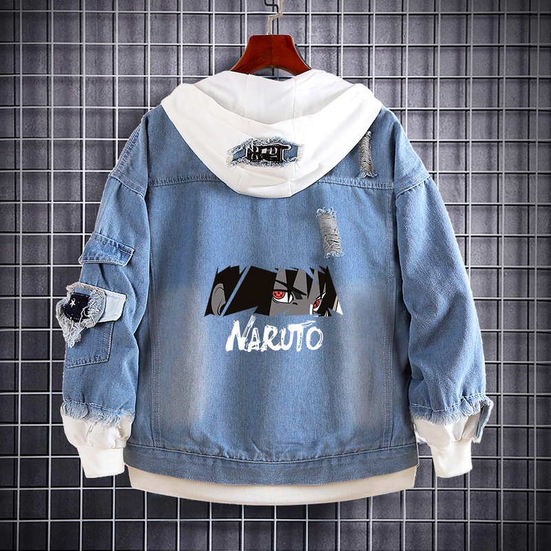 Naruto Anime farmer pulóver Naruto Kakashi Akatsuki szövet Sasuke Peripheral trendi farmerdzseki ruhák