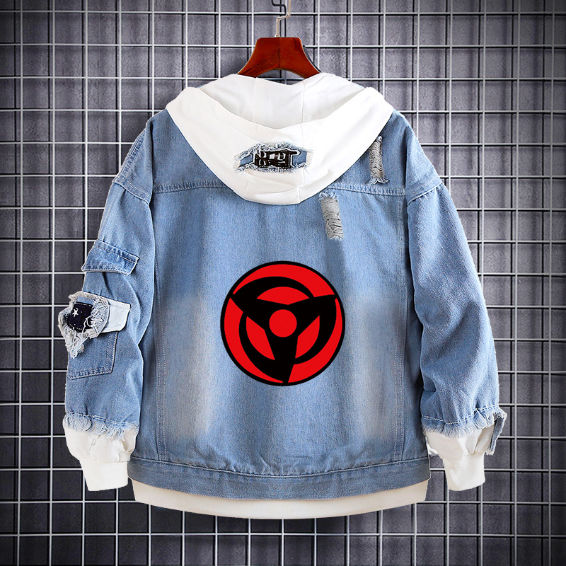 Naruto Anime farmer pulóver Naruto Kakashi Akatsuki szövet Sasuke Peripheral trendi farmerdzseki ruhák