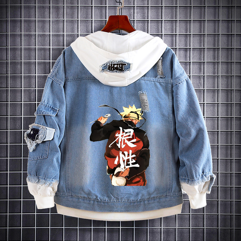 Naruto Anime farmer pulóver Naruto Kakashi Akatsuki szövet Sasuke Peripheral trendi farmerdzseki ruhák