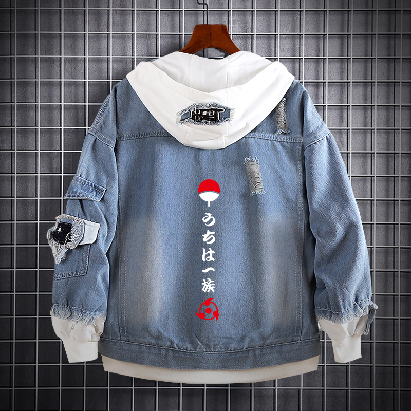 Naruto Anime farmer pulóver Naruto Kakashi Akatsuki szövet Sasuke Peripheral trendi farmerdzseki ruhák