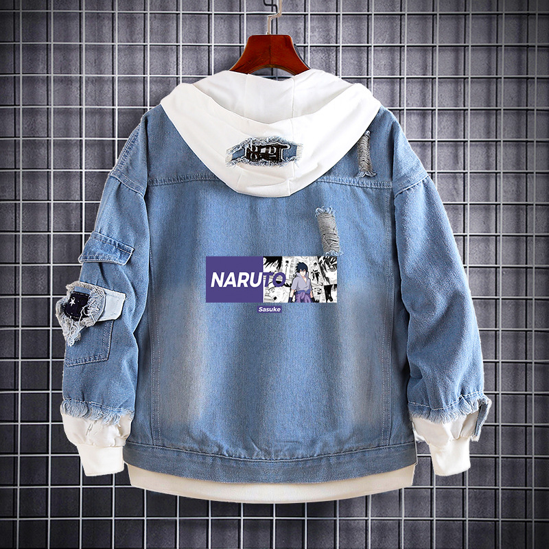 Naruto Anime farmer pulóver Naruto Kakashi Akatsuki szövet Sasuke Peripheral trendi farmerdzseki ruhák