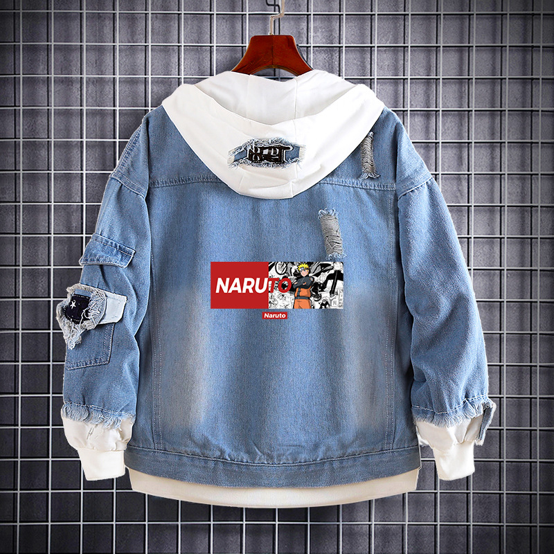 Naruto Anime farmer pulóver Naruto Kakashi Akatsuki szövet Sasuke Peripheral trendi farmerdzseki ruhák