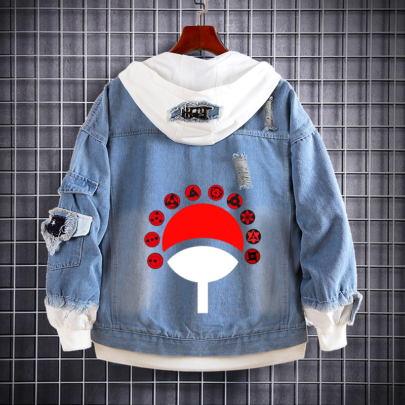 Naruto Anime farmer pulóver Naruto Kakashi Akatsuki szövet Sasuke Peripheral trendi farmerdzseki ruhák