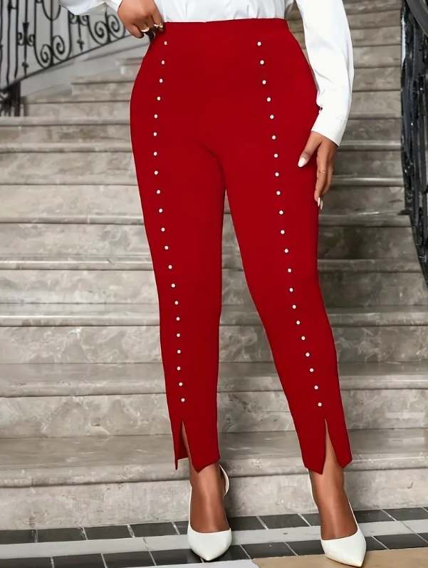 Új európai és amerikai határokon átnyúló Amazon és Aliexpress női nadrágok, külkereskedelmi lezser nadrágok, gyöngyökkel kirakott hasított leggings