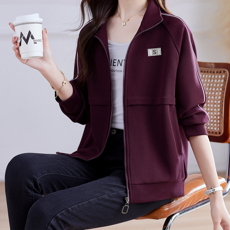 Γυναικείο παλτό με ζακέτα και κάθετο γιακά, λεπτό, άνοιξη και φθινόπωρο 2025, νέα ανοιξιάτικη μόδα, γυναικεία μπλούζα με φερμουάρ σε δυτικό στιλ