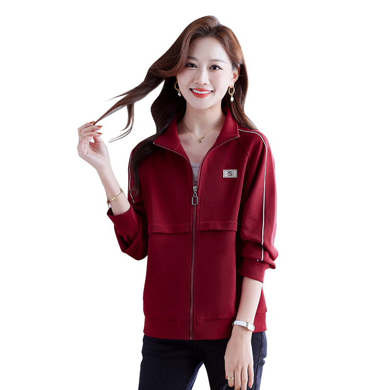 Γυναικείο παλτό με ζακέτα και κάθετο γιακά, λεπτό, άνοιξη και φθινόπωρο 2025, νέα ανοιξιάτικη μόδα, γυναικεία μπλούζα με φερμουάρ σε δυτικό στιλ