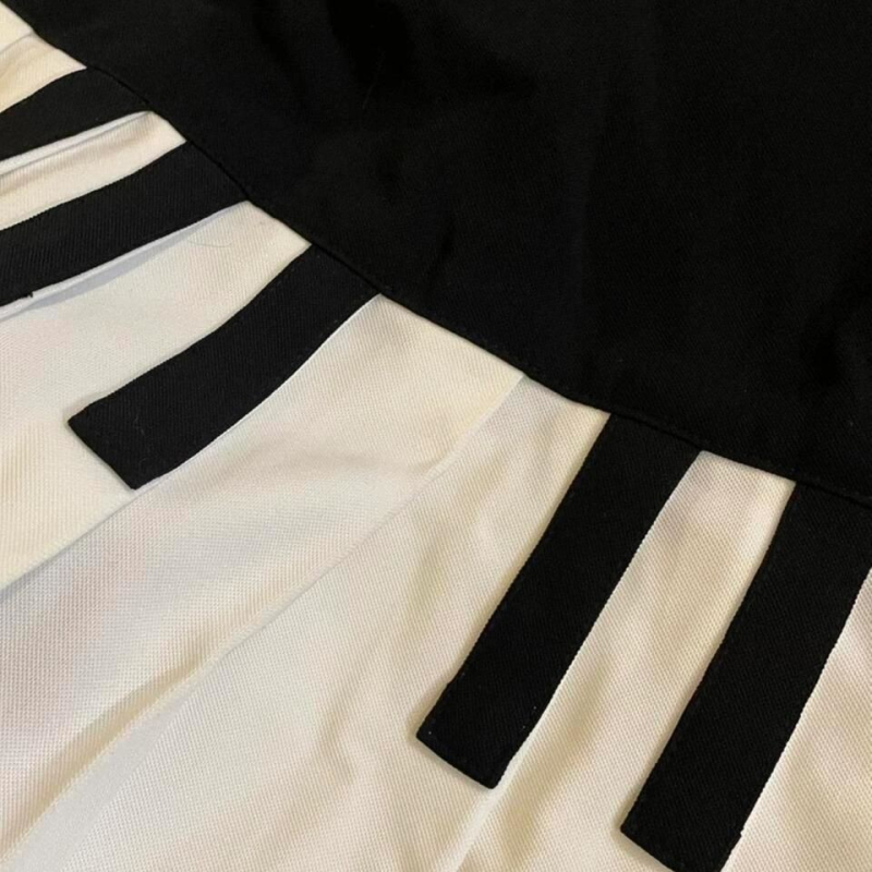 Сладка и пикантна черно-бяла плисирана пола с пиано винтидж принт за жени, пролетен нов дизайн, пола за отслабване