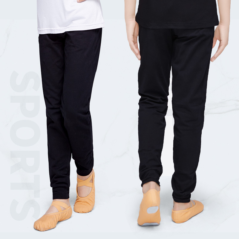 Šokių kelnės, morkų stiliaus, laisvos, likros, medvilnės, juodos, berniukiškos jogos kelnės, rudens egzamino tamprės