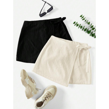 Amazon Cross-Border 2025 Καλοκαίρι Νέα Γυναικεία Φούστα από Λινό με Ασύμμετρο Στρίψιμο και Φιόγκο