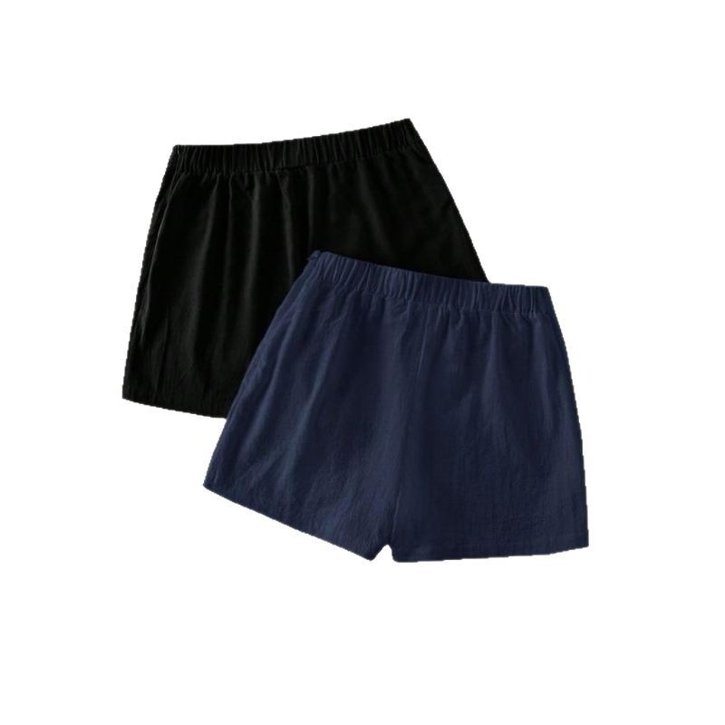 Amazon Cross-Border 2025 nyári új, tiszta színű, aszimmetrikus szegélyű, lezser, masnis női vászonszoknya