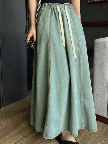 Διασυνοριακό Εξωτερικό Εμπόριο Amazon Ευρωπαϊκό και Αμερικανικό Αμερικανικό Σχέδιο Ελαστική Φούστα με Χαλαρή Μέση Γυναικεία Casual Φούστα Τζιν