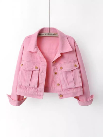 Rózsaszín rövid farmerdzseki női 2024 tavaszi/nyári új, laza, western stílusú, hétköznapi hongkongi stílusú retró dzseki felső