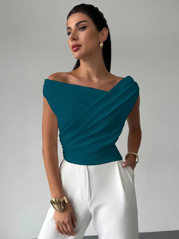 Γυναικείο αμάνικο μπλουζάκι με ευρωπαϊκά και αμερικανικά σύνορα, απλό στυλ, στενή γραμμή, κοντό αμάνικο μπλουζάκι με στενή γραμμή