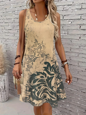 2025 Διασυνοριακό Ευρωπαϊκό και Αμερικανικό Amazon Aliexpress Temu Νέα Φόρεμα με Ψηφιακή Εκτύπωση για Θέση και Φούστα