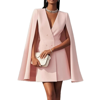 2025-ös európai és amerikai amazon határokon átnyúló őszi munkaruházat kétsoros kendő köpeny tiszta színű öltönyruha női ruházat