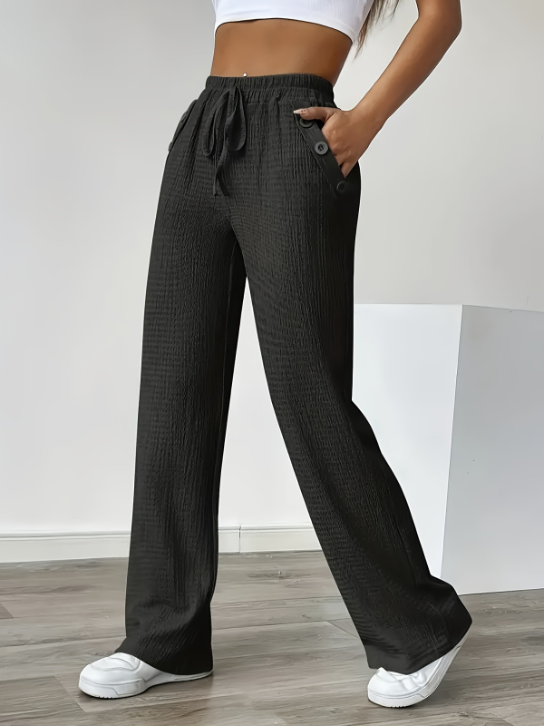 2025-ös, határokon átnyúló európai és amerikai stílusú, Amazon-os, lezser, divatos, bő szárú nadrág, lezser nadrág, magas derekú, egyszerű, hosszú nadrág, női stílus