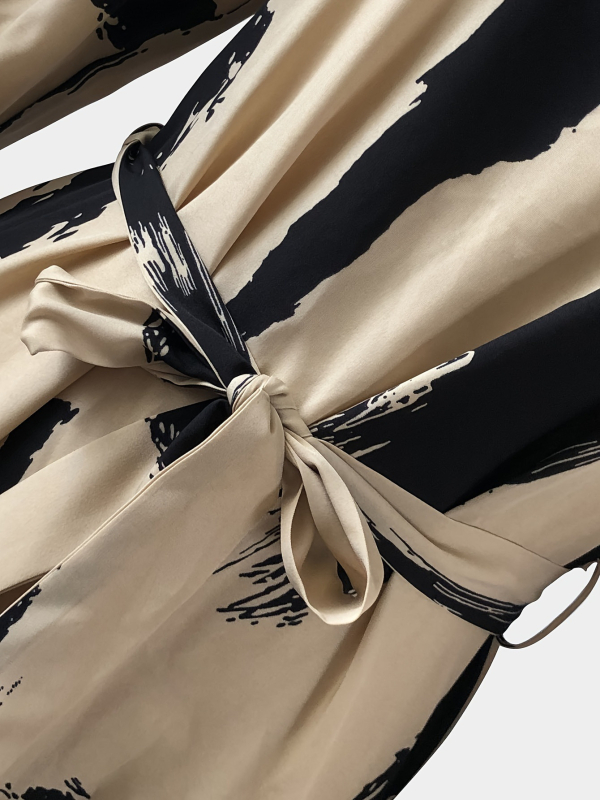 Őszi Külkereskedelmi Független Állomás Elegáns Közel-Keleti Női Muszlim Köntös Női Hosszú Szoknya Nyomtatott Hosszú Ujjú Ruha High End