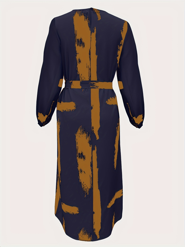 Őszi Külkereskedelmi Független Állomás Elegáns Közel-Keleti Női Muszlim Köntös Női Hosszú Szoknya Nyomtatott Hosszú Ujjú Ruha High End