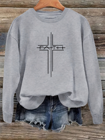 [Határokon átnyúló európai kód] Női lezser, kerek nyakú kapucnis pulóver, c mintával