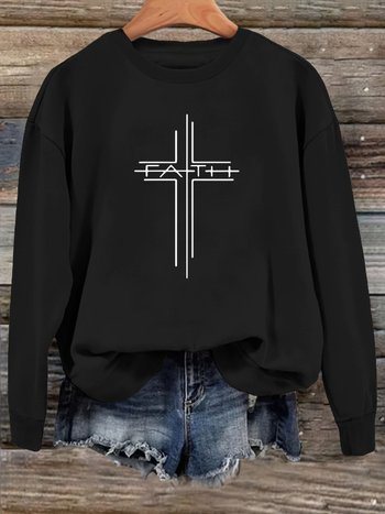 [Határokon átnyúló európai kód] Női lezser, kerek nyakú kapucnis pulóver, c mintával