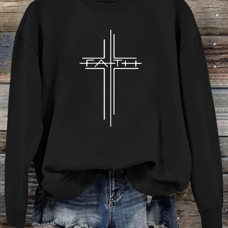 [Határokon átnyúló európai kód] Női lezser, kerek nyakú kapucnis pulóver, c mintával