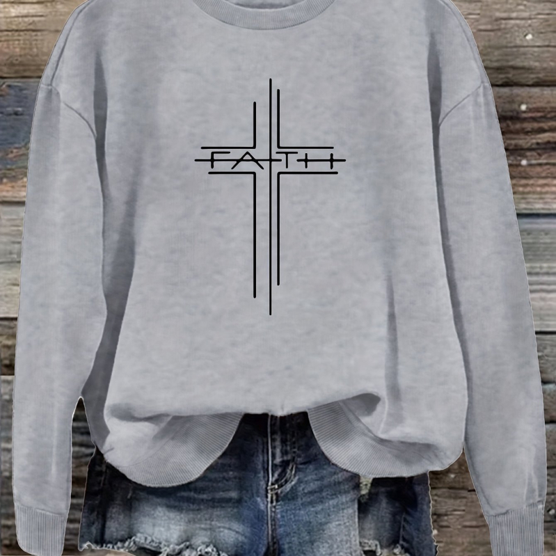 [Határokon átnyúló európai kód] Női lezser, kerek nyakú kapucnis pulóver, c mintával