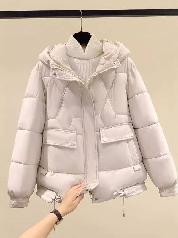 Haine noi cu glugă din bumbac pentru femei, haine de iarnă pentru persoane de statură mică, jachete largi, îngroșate, cu bumbac, pentru studenți, haine de exterior, haine de exterior la modă