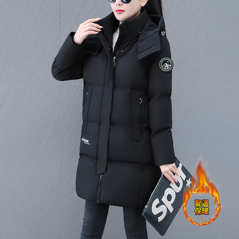 Jachetă de bumbac de lungime medie pentru femei 2024 iarna stil nou pentru mame de vârstă mijlocie îngroșată caldă din bumbac jachetă la modă vrac din bumbac