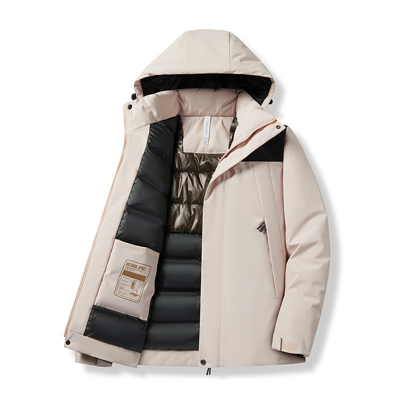Középkorú és idős grafén pamuttal bélelt férfi téli vastagított meleg pamuttal bélelt kabát apuka munkaruha kapucnis meleg pamuttal bélelt kabát