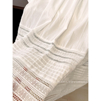 Λευκή γαλλική φούστα για γυναίκες Άνοιξη και καλοκαίρι 2025 Φούστα με κέντημα και δαντέλα σε γραμμή Α μεσαίου μήκους, με νέο σχέδιο και κόψιμο