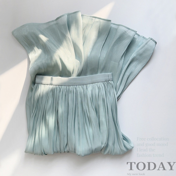 Κομψή, casual φούστα με πτυχώσεις και αδυνάτισμα, άνοιξη και καλοκαίρι 2024, με ντραπέ, κομψή φούστα από οργάντζα σε σχήμα Α