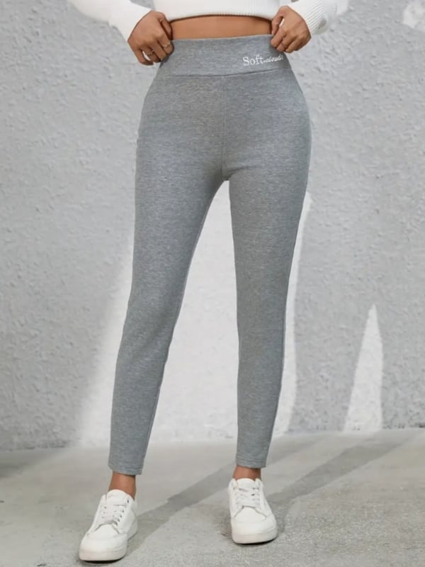 Új, határokon átnyúló, hímzett, polár bélésű, vastagított báránybőr leggings, női őszi és téli, magas derekú, feszes, meleg nadrág