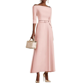 2025 Ευρωπαϊκό και Αμερικανικό Amazon Cross-Border Hot Style Άνοιξη και Καλοκαίρι Pure Color Μοντέρνο Κομψό Φόρεμα με έναν ώμο στη μέση για γυναίκες